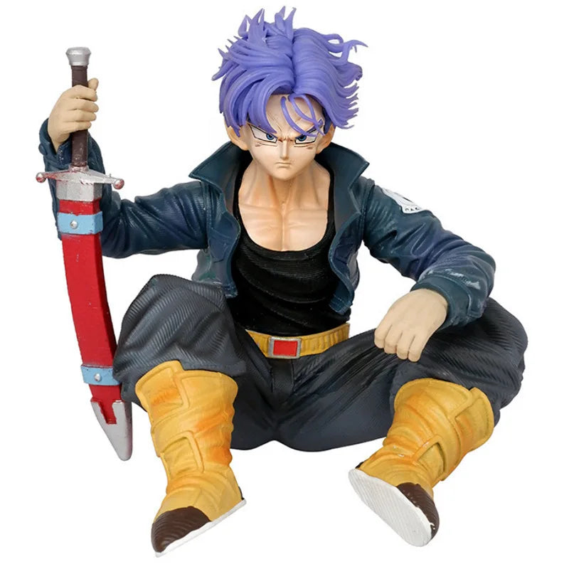 10cm Dragon Ball Trunks Action Figure Anime Super Saiyan Sitting Position T PVC Model