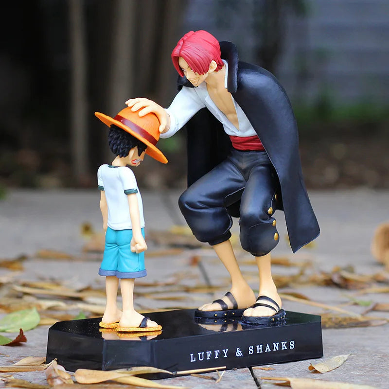 17Cm Anime Figure One Piece Luffy Four Emperors Shanks Straw Hat Luffy Action Figure AU