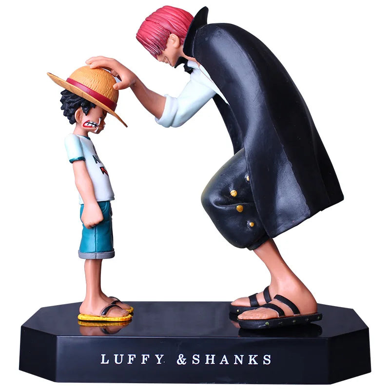 17Cm Anime Figure One Piece Luffy Four Emperors Shanks Straw Hat Luffy Action Figure AU