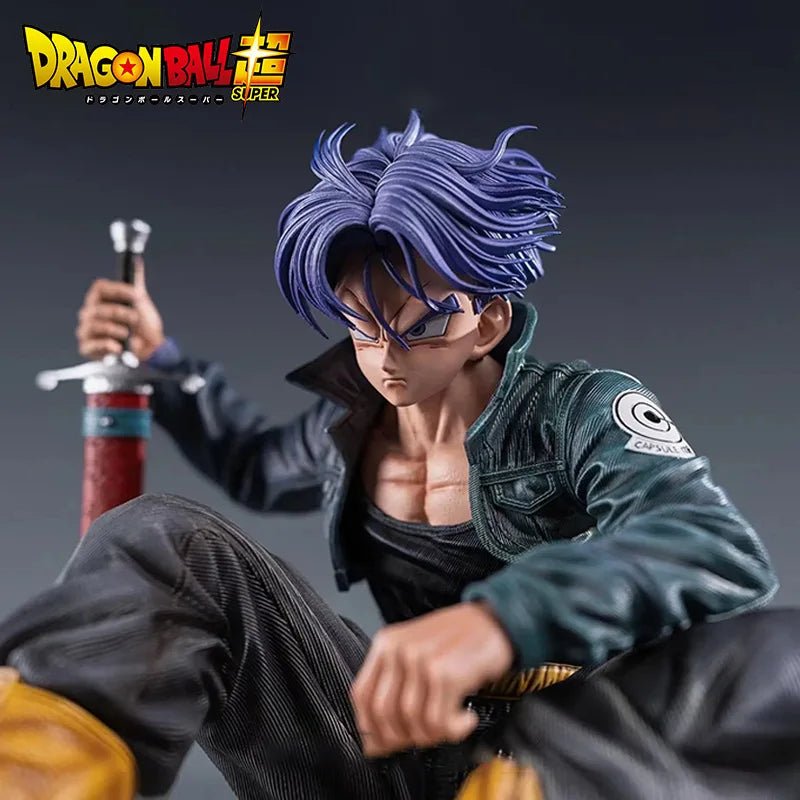 10cm Dragon Ball Trunks Action Figure Anime Super Saiyan Sitting Position T PVC Model