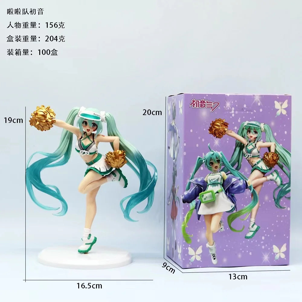 18CM Anime Hatsune Miku Fashion Figure Uniform Cheerleader Standing Model Toy Gift Collection Action Figure