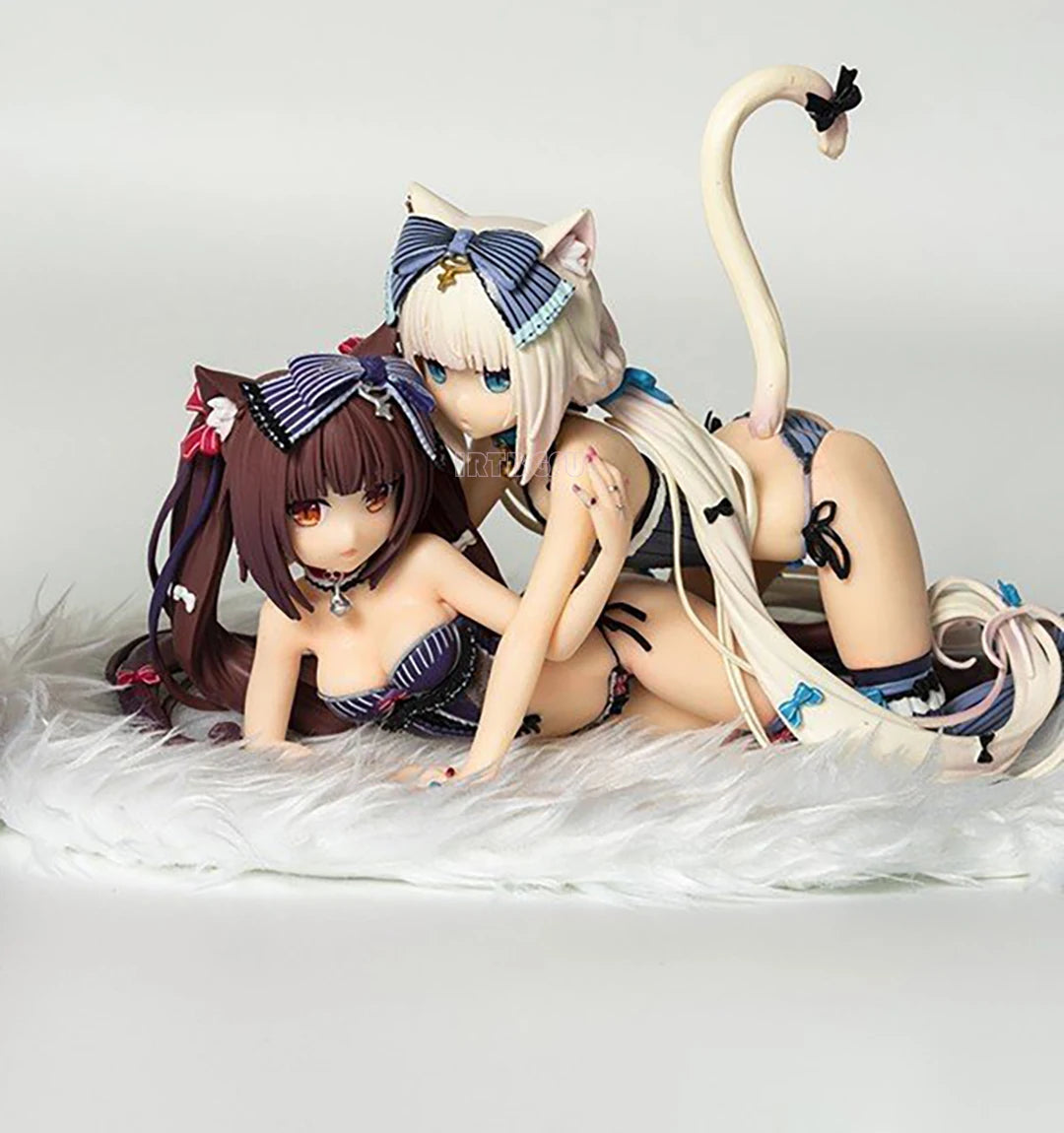 23cm length Nekopara Chocola vanilla Swimming Ver Complete Figure Anime Figure PVC Game Action Figure