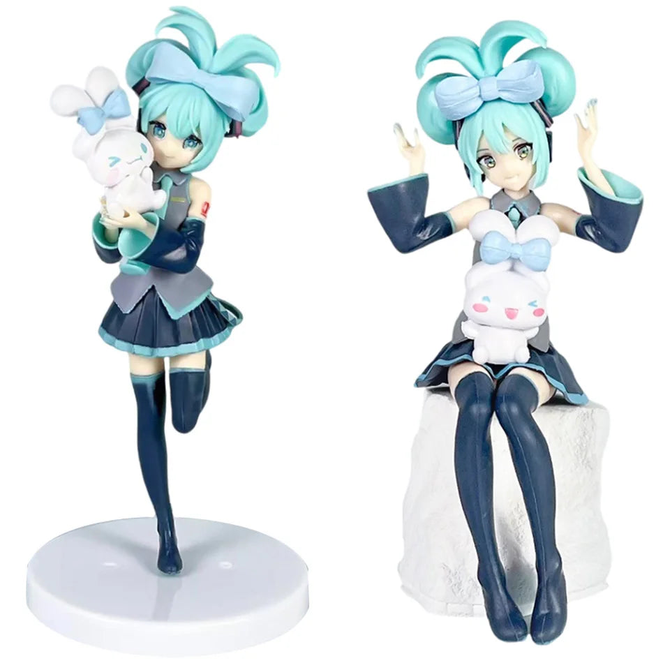 20CM Anime Hatsune Miku X Cinnamoroll Figure Anime Collectible Models Decorations Cute Gift AU