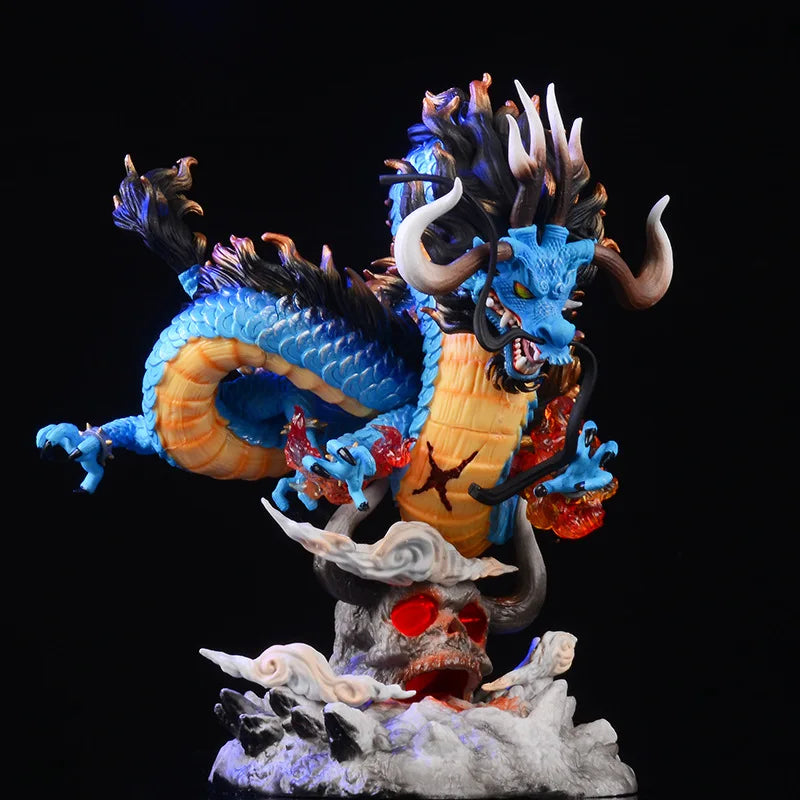 22Cm One Piece Anime Figure GK Kaido Dragon Form Four Emperors with Lamp PVC AU