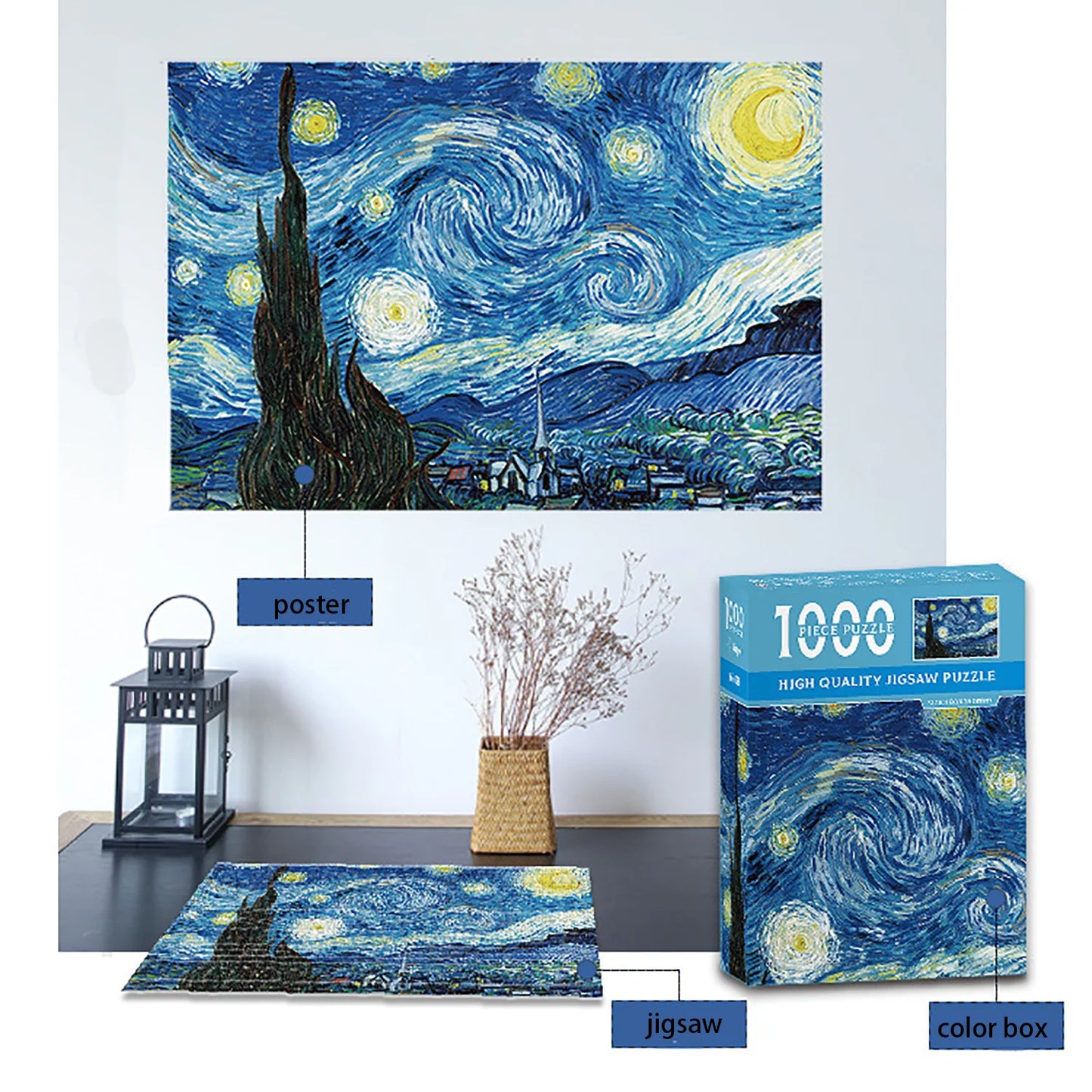 1000PCS Starry Night Puzzle Toys, Best Gift for Adults Artwork And Family Game AU