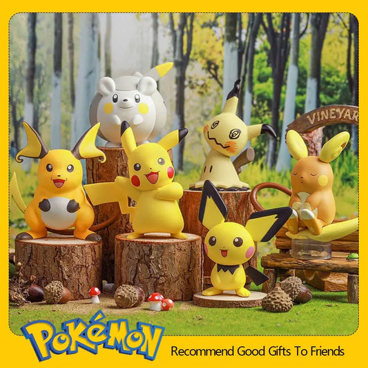 Pokemon Action Figures Genuine Pikachu Mimikyu Togedemaru Raichu Anime Cartoon Toy Model Collection AU