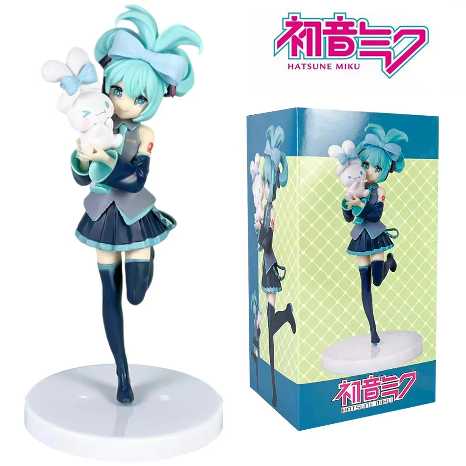 20CM Anime Hatsune Miku X Cinnamoroll Figure Anime Collectible Models Decorations Cute Gift AU