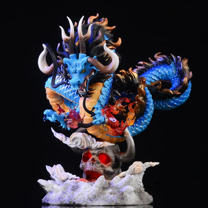 22Cm One Piece Anime Figure GK Kaido Dragon Form Four Emperors with Lamp PVC AU