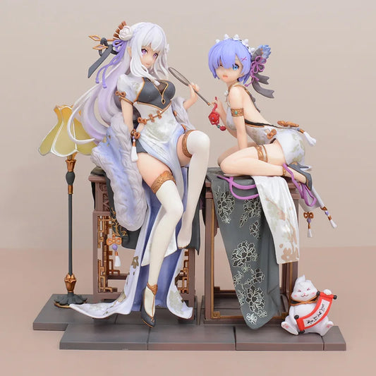 Re:life In A Different World From Zero Rem Emilia Chinoiserie Clothing Figure Model Collection Decoration Ornament Gifts