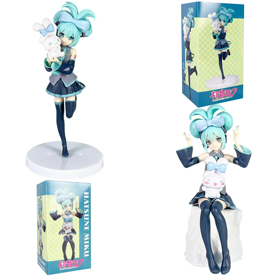 20CM Anime Hatsune Miku X Cinnamoroll Figure Anime Collectible Models Decorations Cute Gift AU