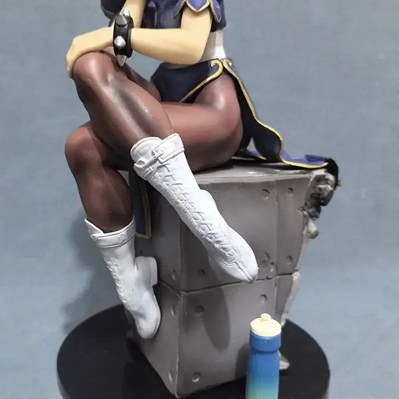 Street Fighter Chun Li Anime Figure Sitting Posture Pvc Models Collectible Statue Desk Ornament  Gifts