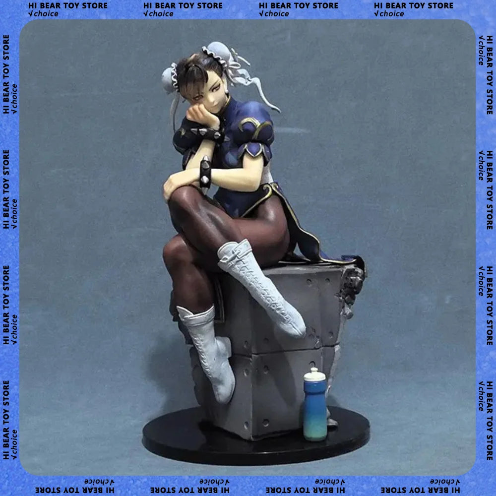 Street Fighter Chun Li Anime Figure Sitting Posture Pvc Models Collectible Statue Desk Ornament  Gifts