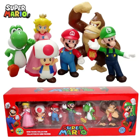 6pcs Action Figure Super Mario Figures Model Toys Set