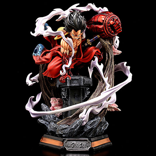 26cm One Piece Anime Figure Wano Gear 4 Luffy 2 Head Pieces Statue Figures Collectible Model Toy Gift