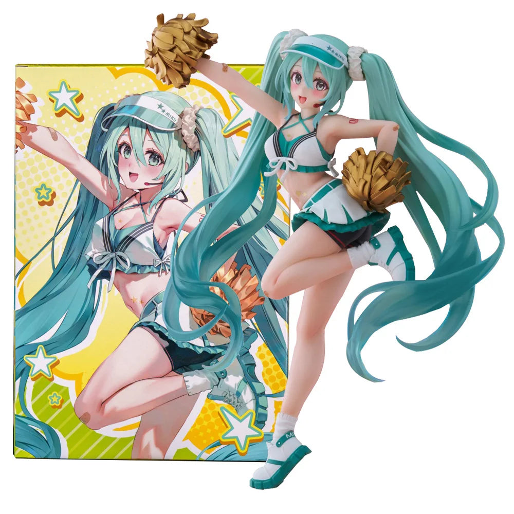 18CM Anime Hatsune Miku Fashion Figure Uniform Cheerleader Standing Model Toy Gift Collection Action Figure