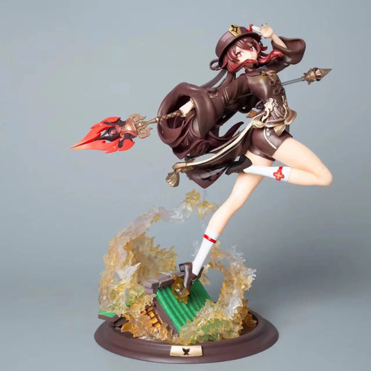 28CM Genshin Impact Hutao Anime Figure Combat Ver PVC Action Figurine Collectible Model