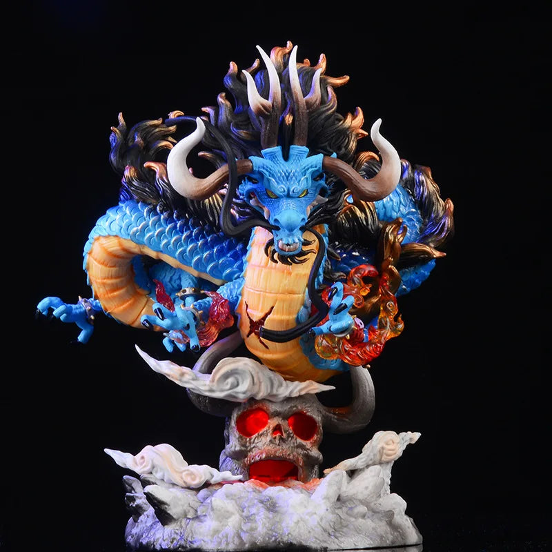 22Cm One Piece Anime Figure GK Kaido Dragon Form Four Emperors with Lamp PVC AU