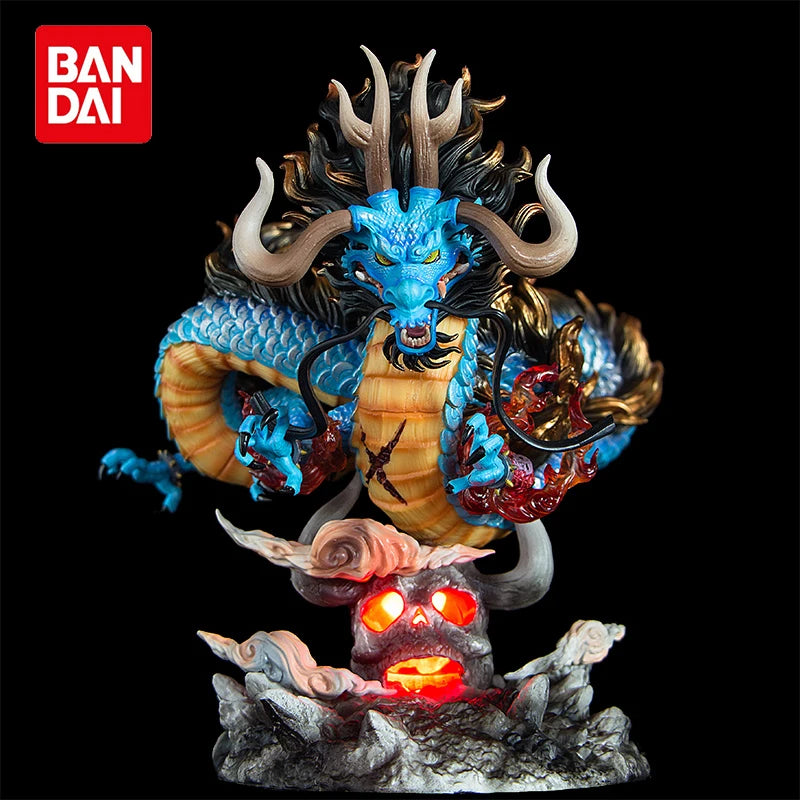 22Cm One Piece Anime Figure GK Kaido Dragon Form Four Emperors with Lamp PVC AU