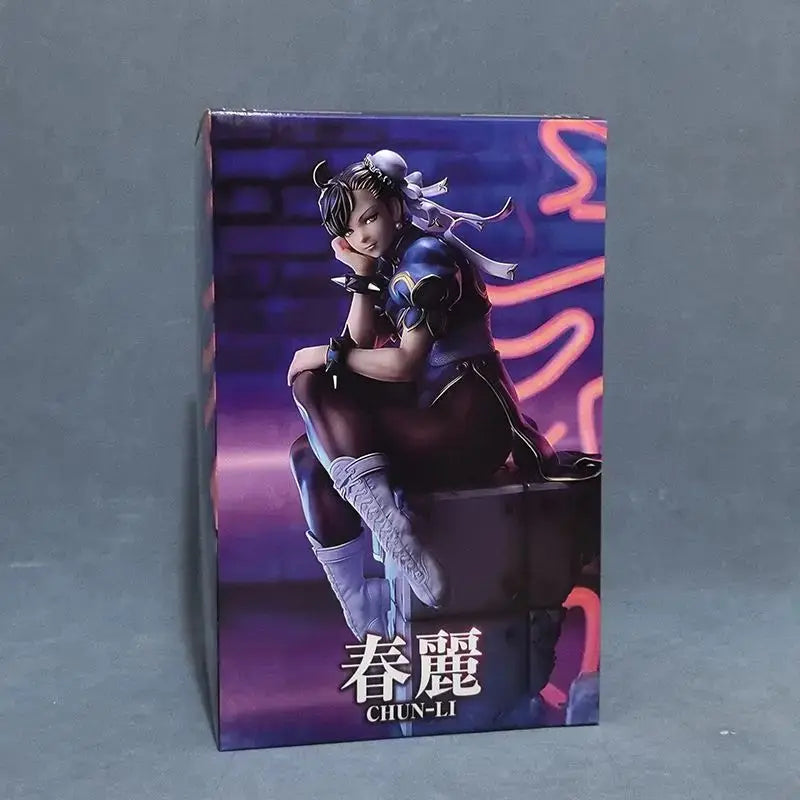 Street Fighter Chun Li Anime Figure Sitting Posture Pvc Models Collectible Statue Desk Ornament  Gifts